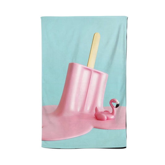 Flamingo Ice Cream Tea Towel