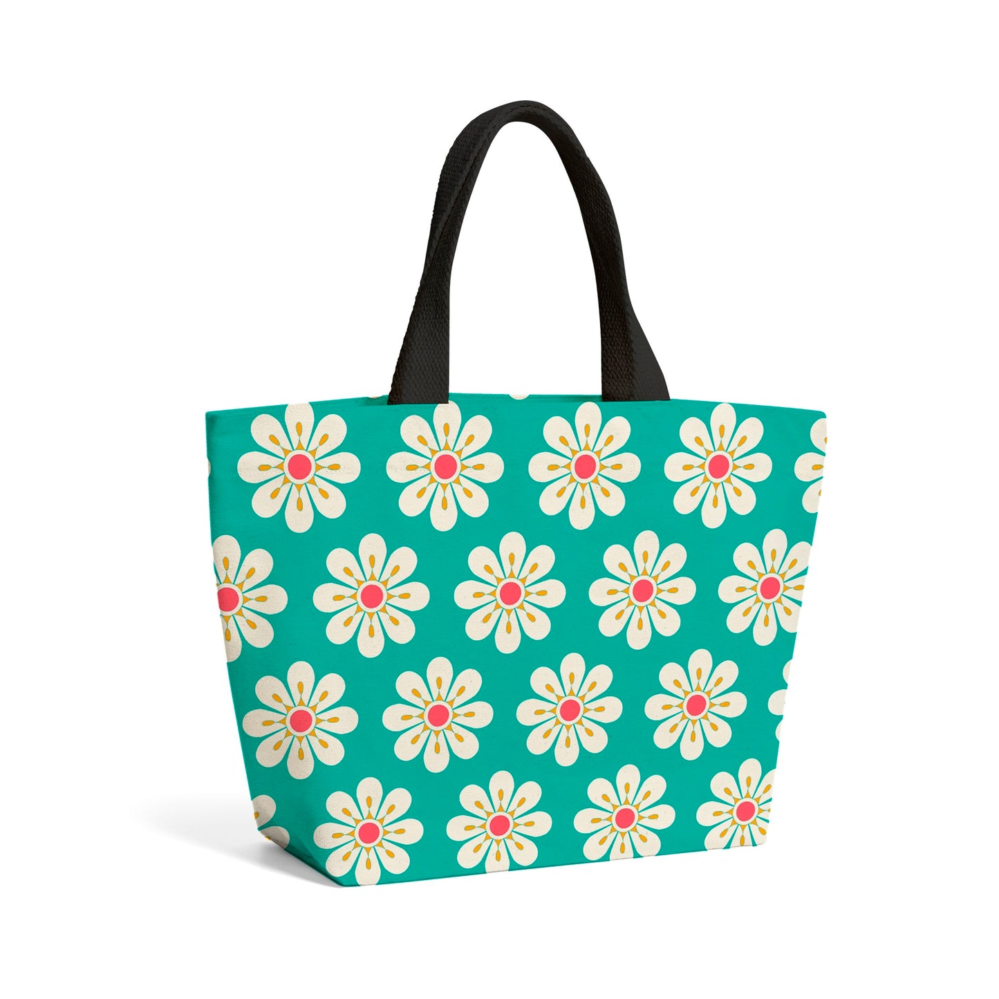 Daisy Pattern Beach Shopper Tote Bag