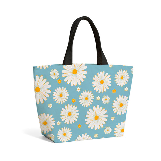 Summer Daisy Pattern Beach Shopper Tote Bag