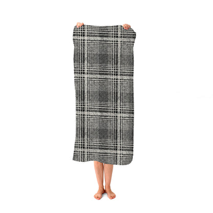 Monochrome Textured Checked Pattern Beach Towel