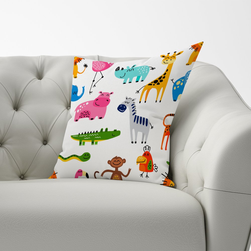 Hand Drawn Cartoon Animals Cushions