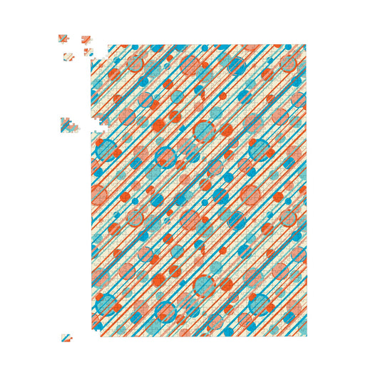 Retro Stripes And Circles Jigsaw Puzzle