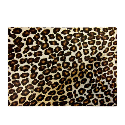 Leopard Hide Print Glass Chopping Board