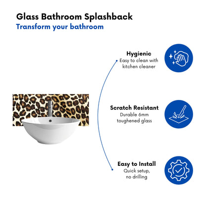 Leopard Hide Print Glass Bathroom Splashback