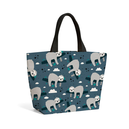 Sleeping Sloth Pattern Beach Shopper Tote Bag