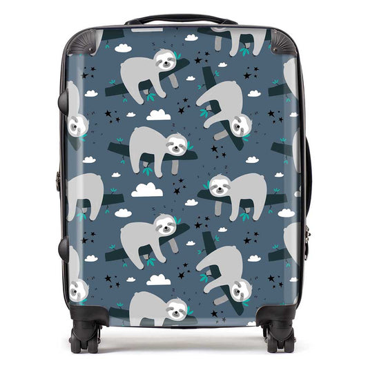 Sleeping Sloth Pattern Suitcase