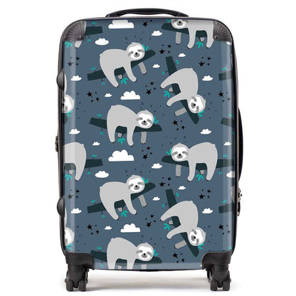 Sleeping Sloth Pattern Suitcase