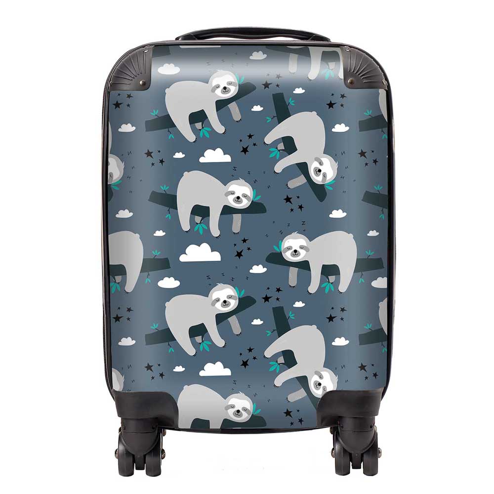 Sleeping Sloth Pattern Suitcase