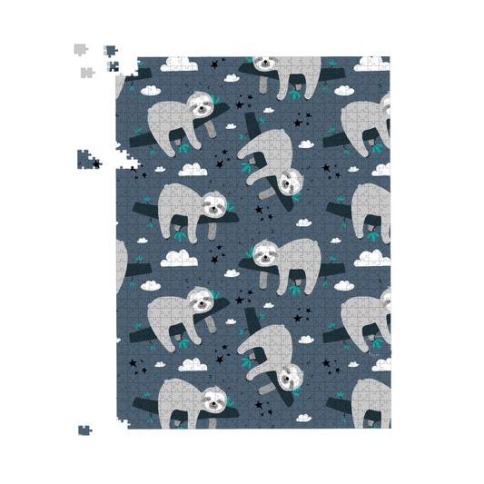 Sleeping Sloth Pattern Jigsaw Puzzle