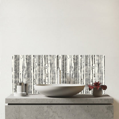 Washed Out Canvas Pattern Glass Bathroom Splashback