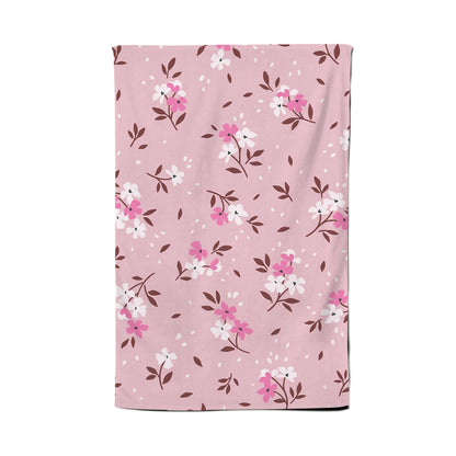 Pretty Pink Flower Pattern Tea Towel