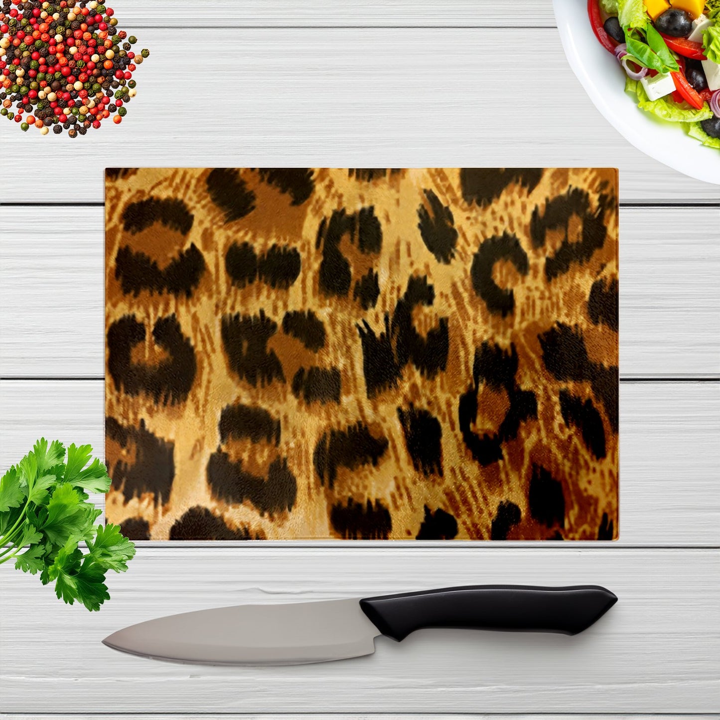 Wild Animal Pattern Glass Chopping Board