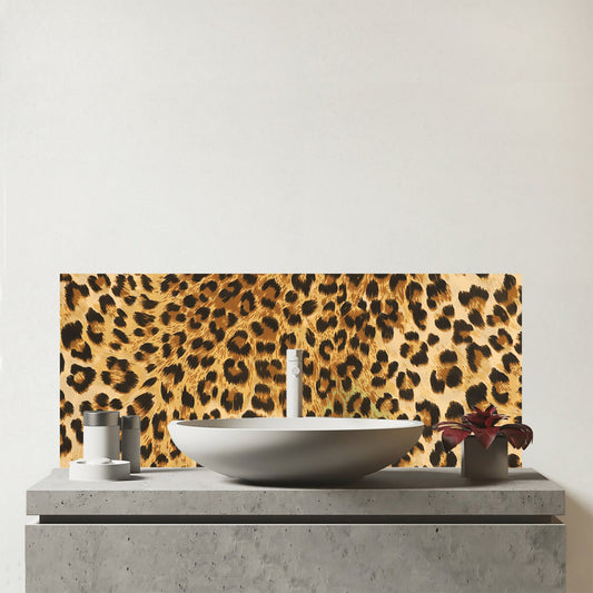 Wild Animal Pattern Glass Bathroom Splashback