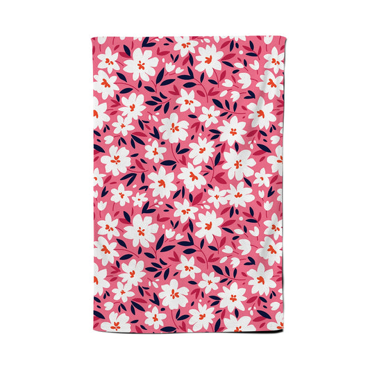 Small Cute White Flower Pattern Tea Towel