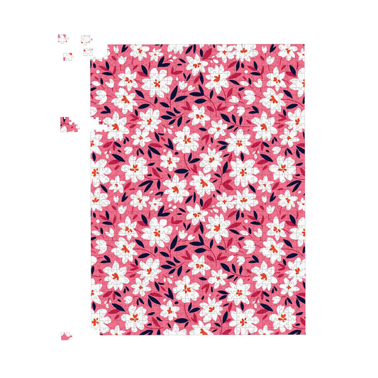 Small Cute White Flower Pattern Jigsaw Puzzle