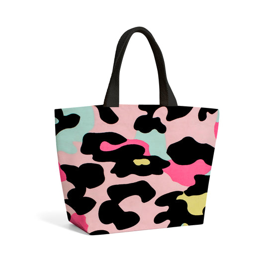 Colourful Leopard Print Beach Shopper Tote Bag