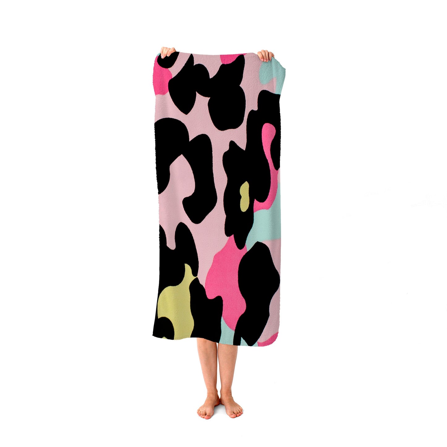 Colourful Leopard Print Beach Towel