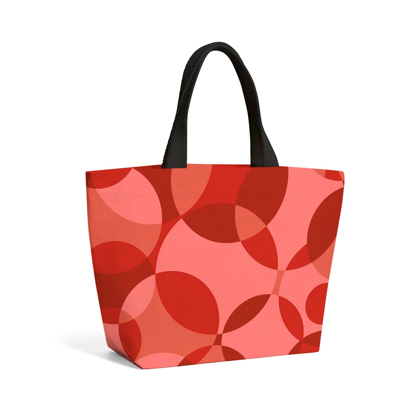 Red Circle Pattern Beach Shopper Tote Bag