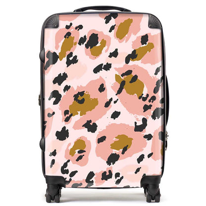 Hand Drawn Pink Leopard Print Suitcase