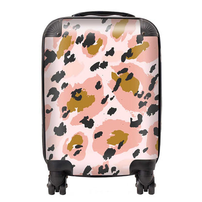 Hand Drawn Pink Leopard Print Suitcase