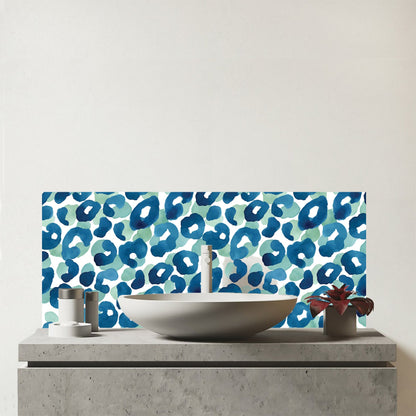 Watercolour Leopard Print Glass Bathroom Splashback