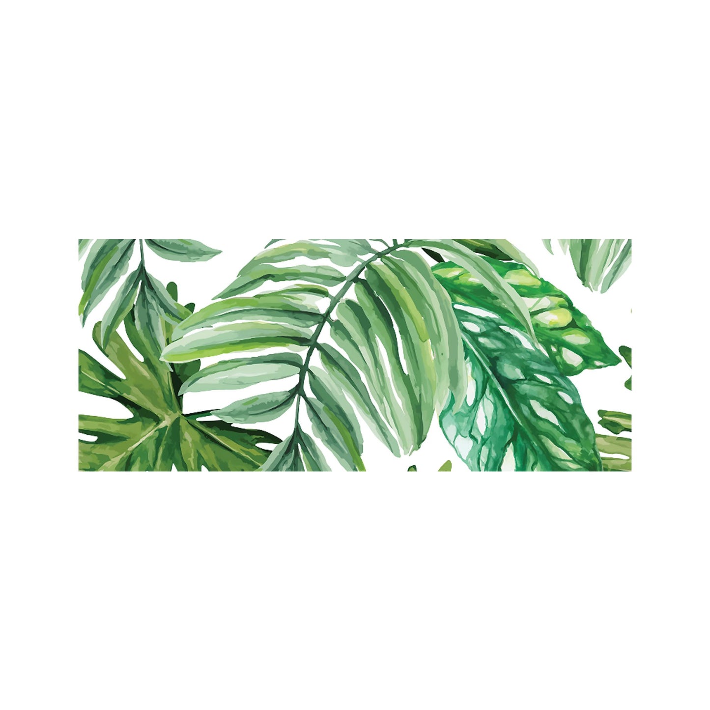 Exotic Rainforest Leaves Glass Bathroom Splashback