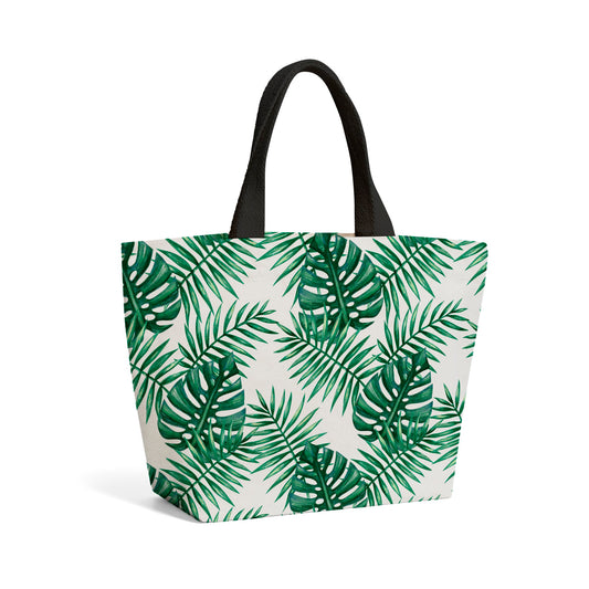 Watercolour Tropical Leaves Beach Shopper Tote Bag