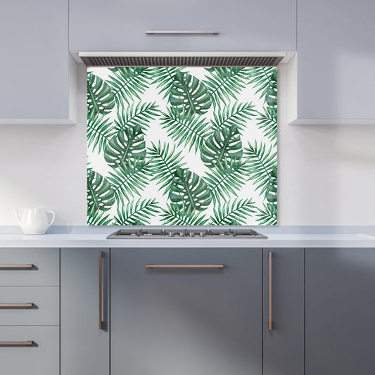 Watercolour Tropical Leaves Kitchen Splashback