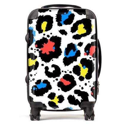 Coloured Leopard Print Suitcase