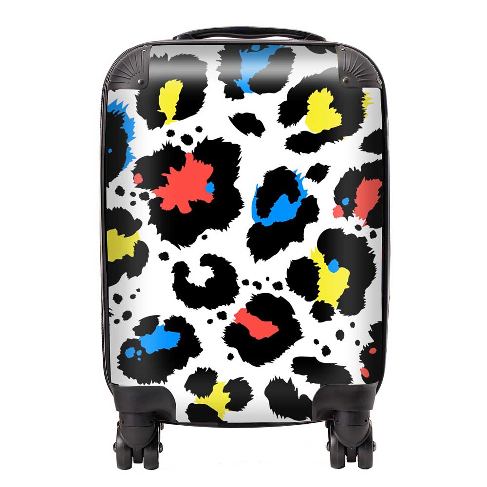 Coloured Leopard Print Suitcase