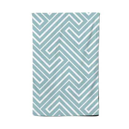 Blue And White Geometric Pattern Tea Towel