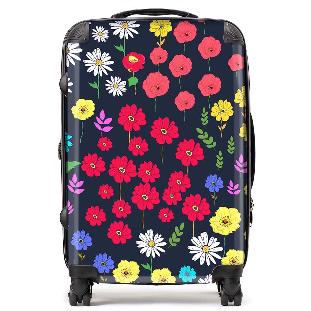 Multicoloured Flower Pattern Suitcase