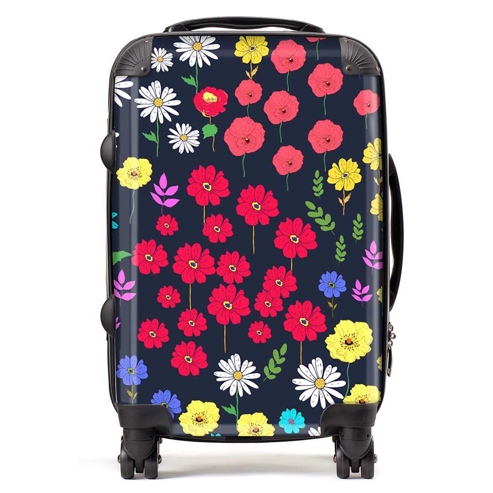 Multicoloured Flower Pattern Suitcase