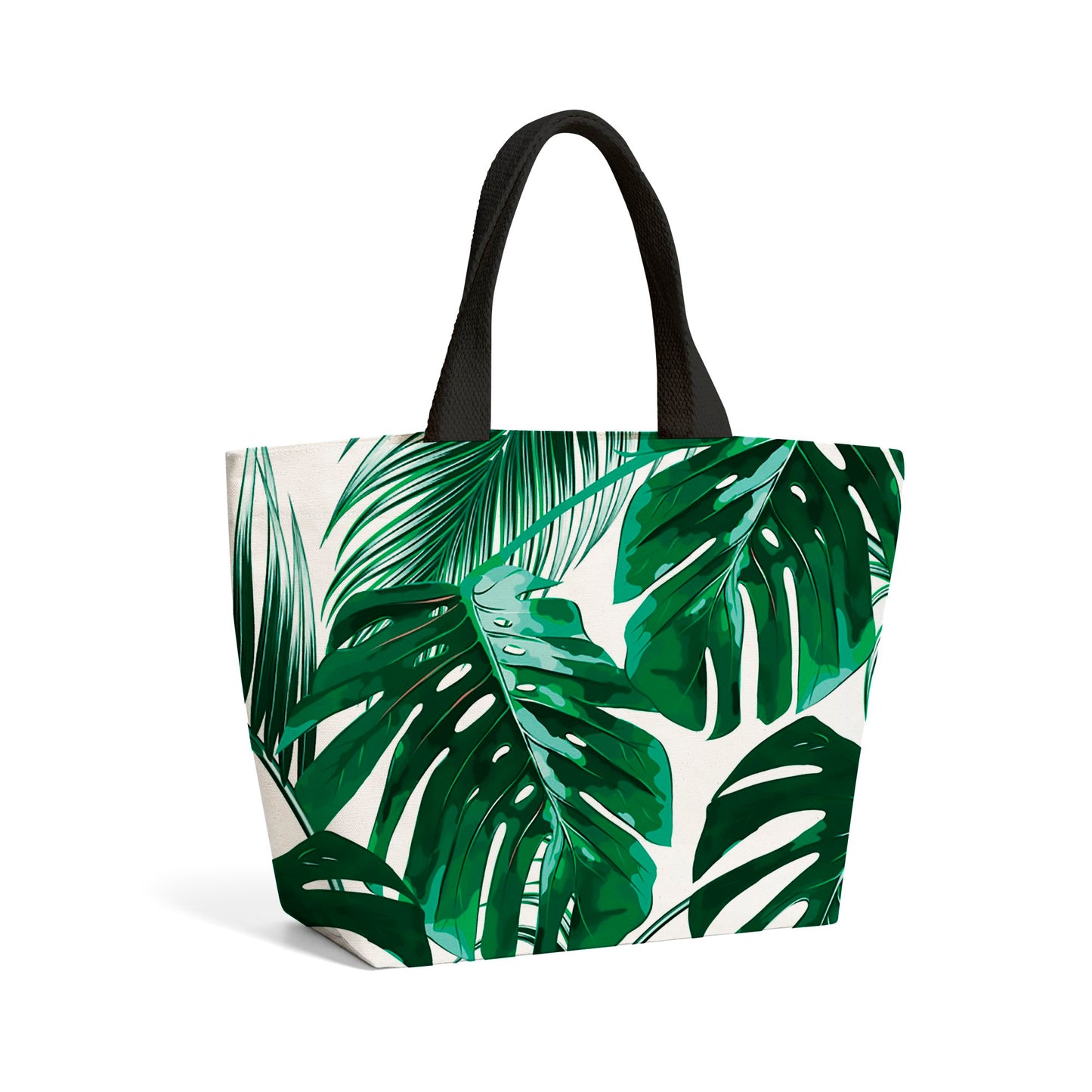 Tropical Jungle Leaf Pattern Beach Shopper Tote Bag