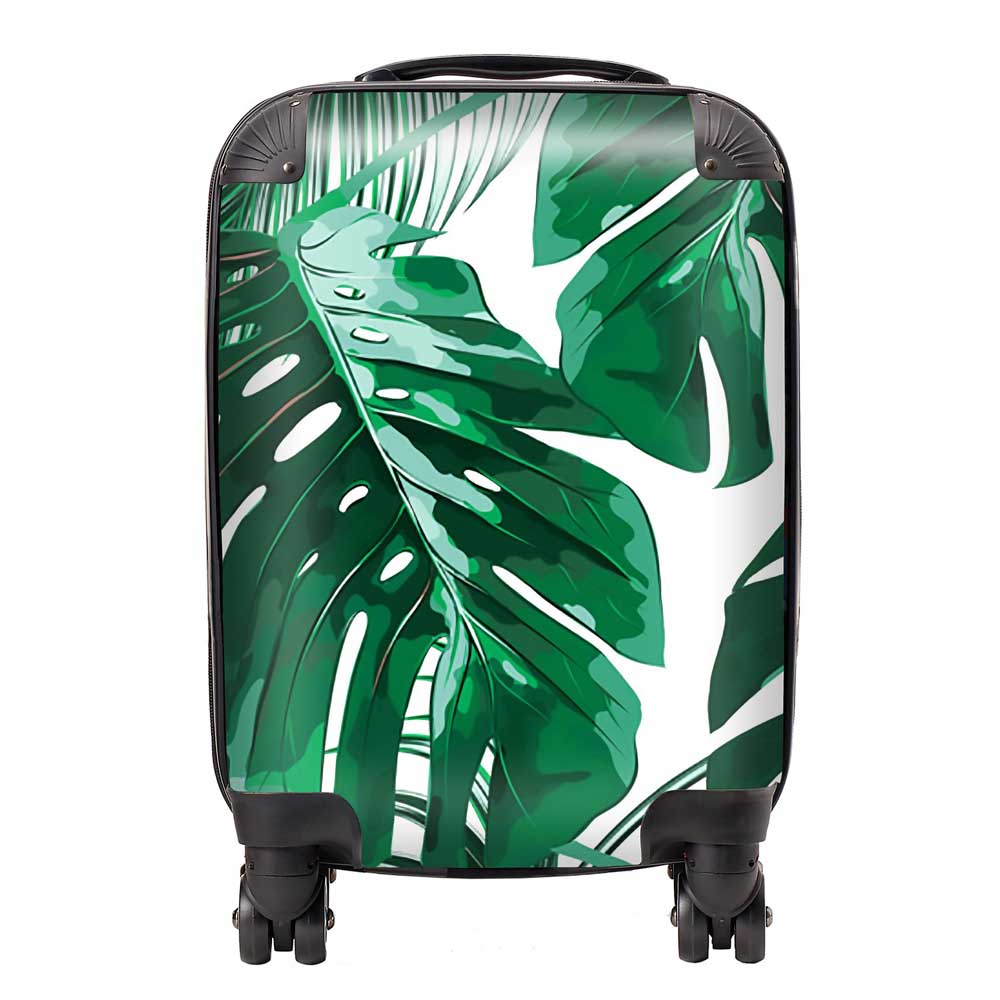 Tropical Jungle Leaf Pattern Suitcase