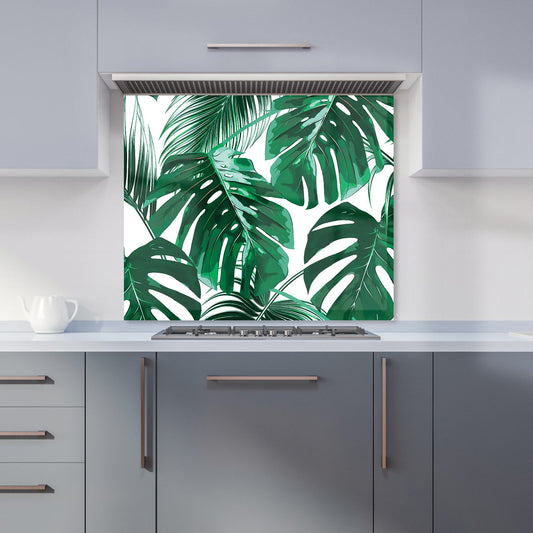 Tropical Jungle Leaf Pattern Kitchen Splashback