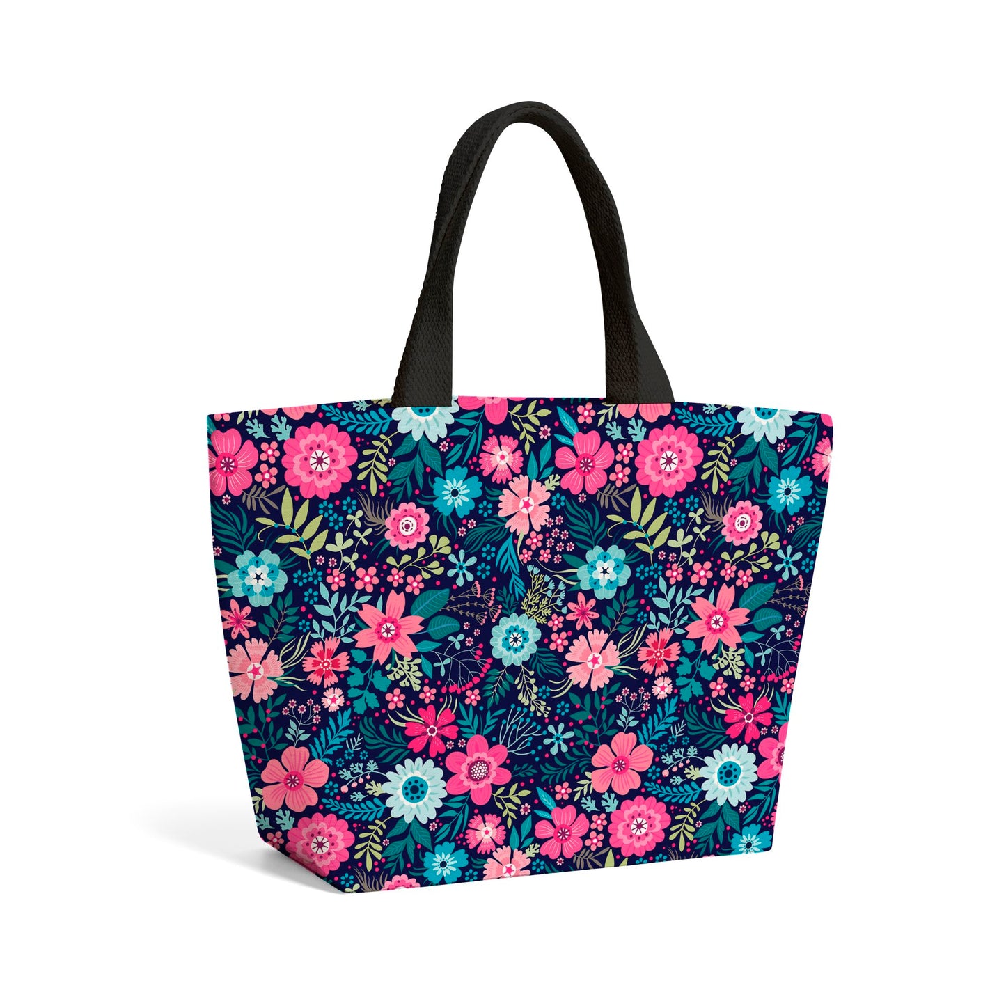 Cute Colourful Flower Pattern Beach Shopper Tote Bag