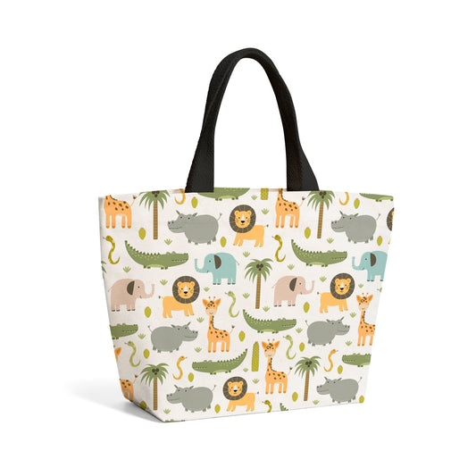 Cute Safari Animals Beach Shopper Tote Bag