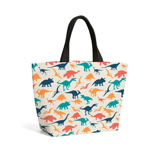 Multicoloured Dinosaurs Beach Shopper Tote Bag