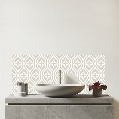 Abstract Ornament Pattern Glass Bathroom Splashback