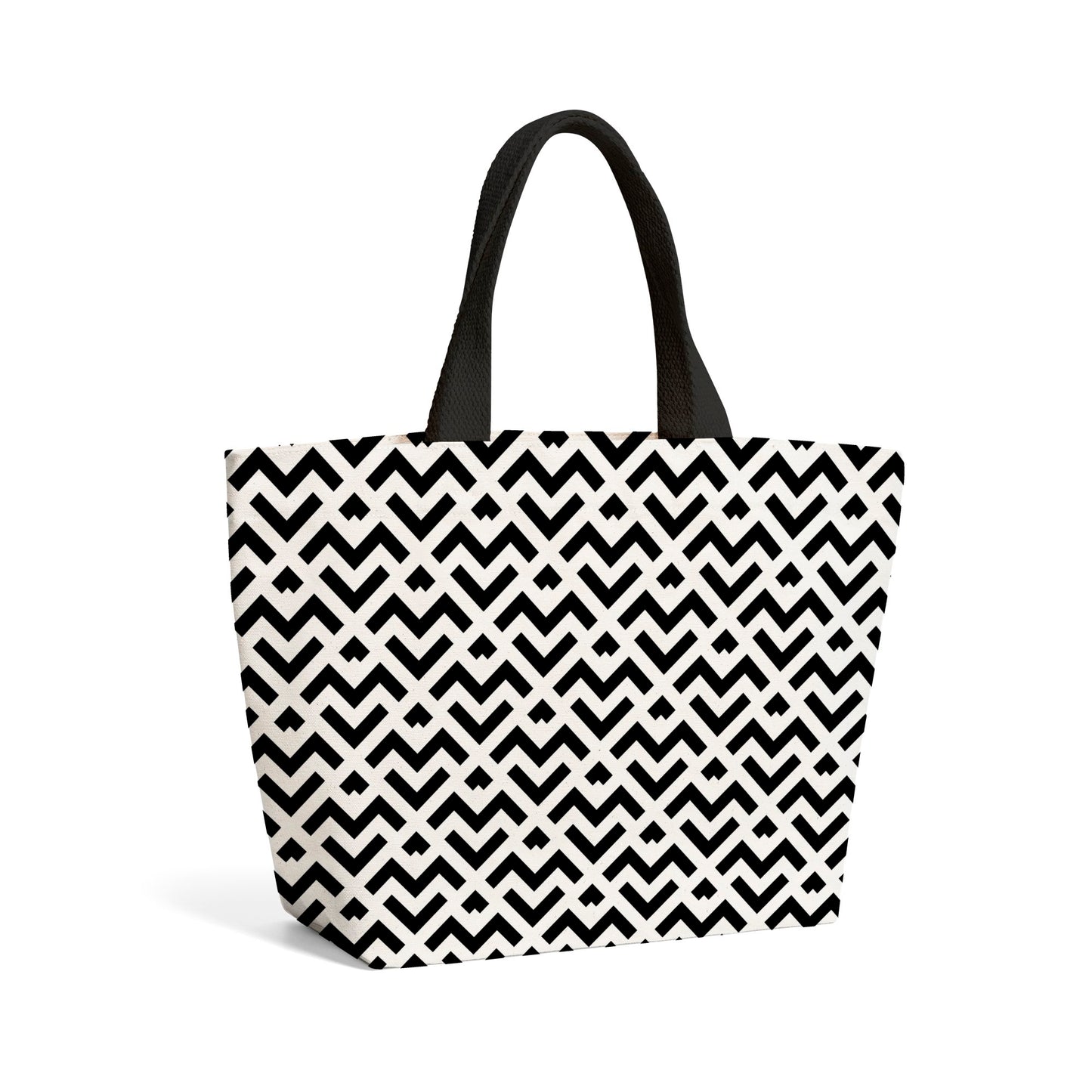 Black And White Abstract Pattern Beach Shopper Tote Bag