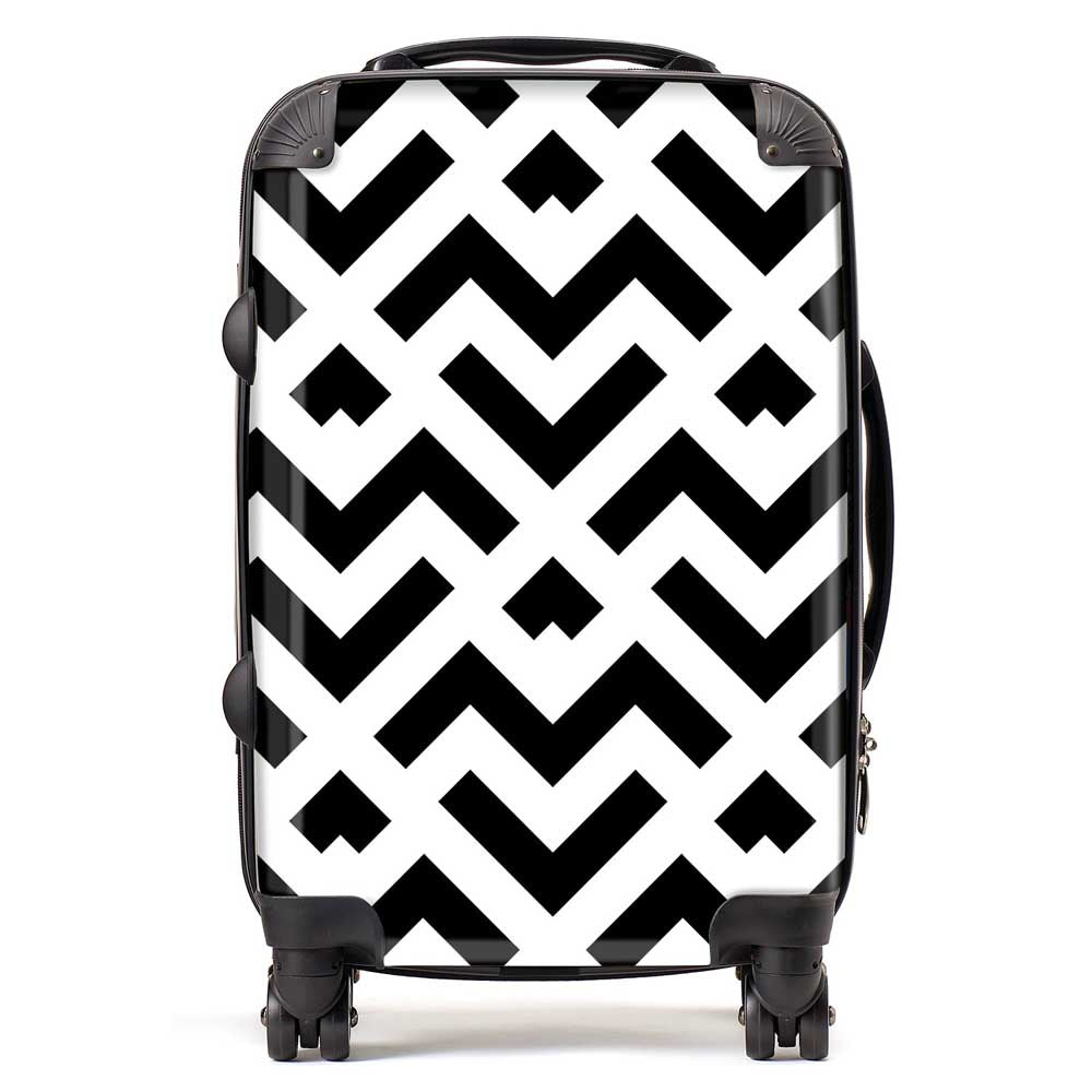 Black And White Abstract Pattern Suitcase