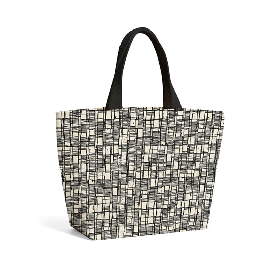 Irregular Sketched Block Textured Beach Shopper Tote Bag