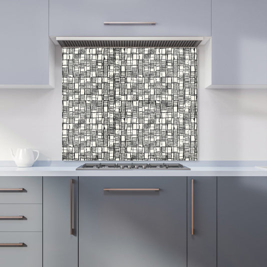 Irregular Sketched Block Textured Kitchen Splashback