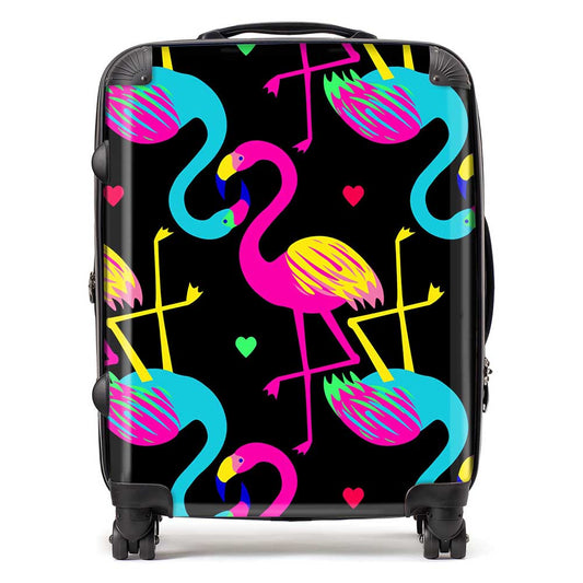 Vivid Flamingo Pattern Suitcase