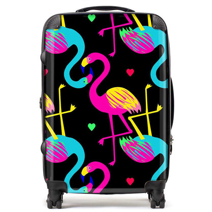 Vivid Flamingo Pattern Suitcase