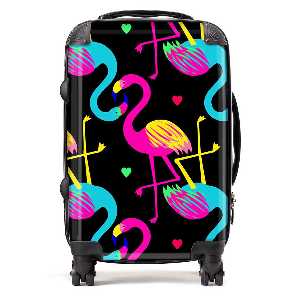 Vivid Flamingo Pattern Suitcase