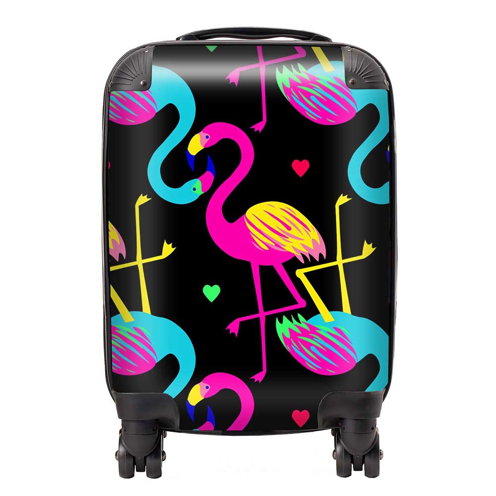 Vivid Flamingo Pattern Suitcase