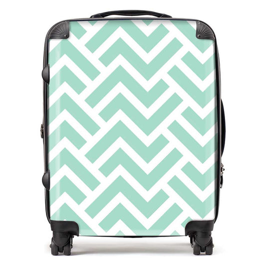 Green Geometric Pattern Suitcase
