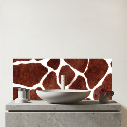 Giraffe Spots Print Glass Bathroom Splashback